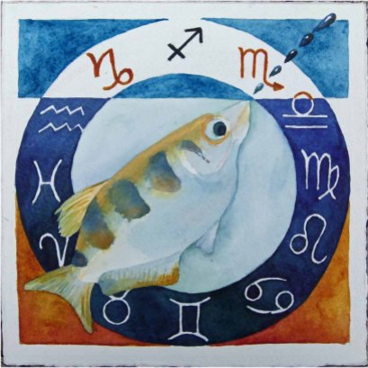 Sternzeichen Schützenfisch (c) Aquarell von Frank Koebsch